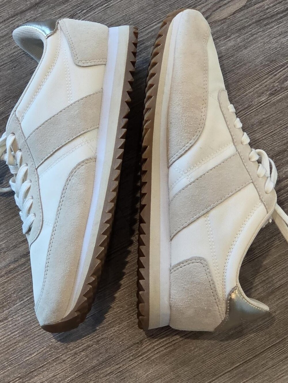 J CREW J.Crew trainers in metallic colorblock Mountain ivory gold - Picture 3 of 11
